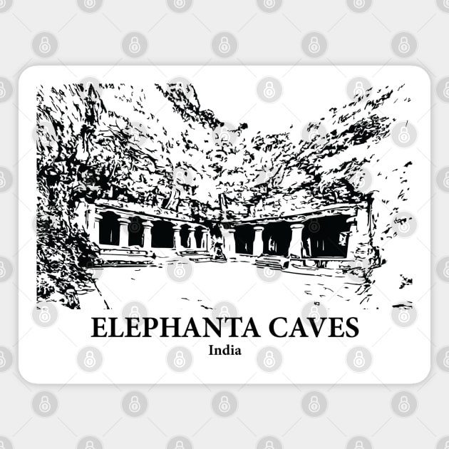 Elephanta Caves - India Magnet by Lakeric